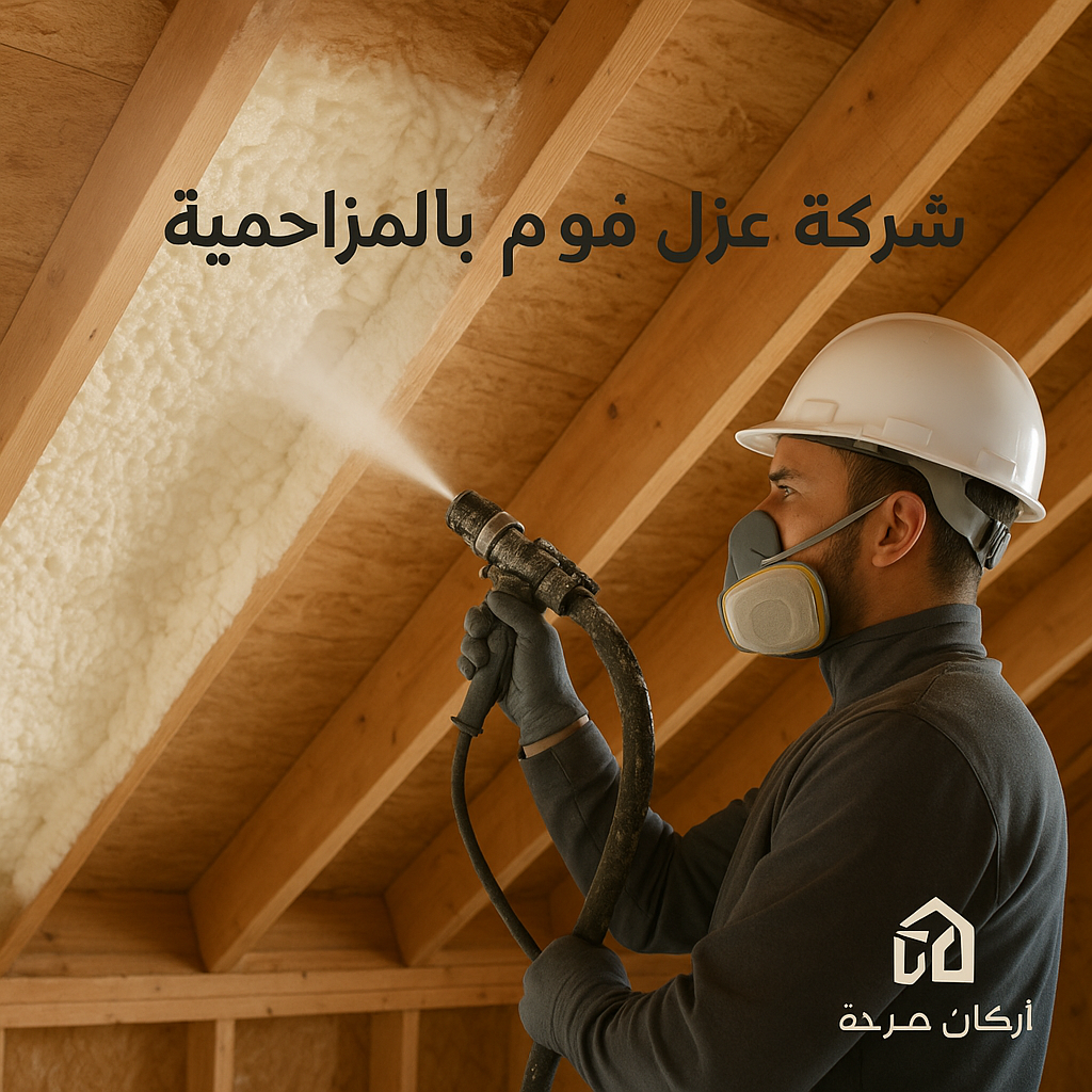 تنفيذ عزل فوم البولى يوريثان على الاسطح لمنع الرطوبة وتسرب المياه